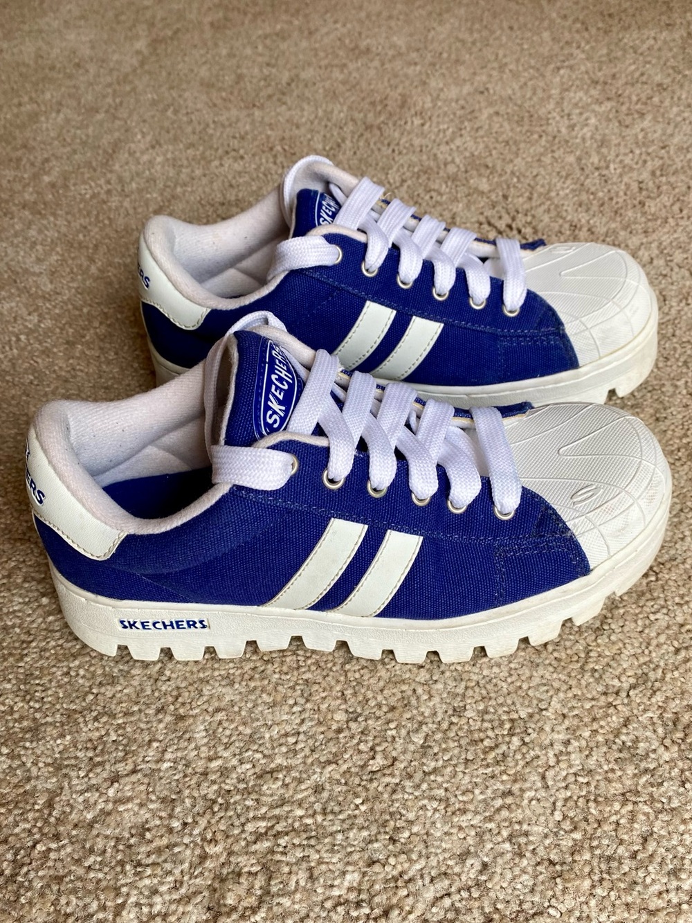 Vintage 90s Y2K Skechers 7979 Blue Berry
Canvas Platform Sneakers